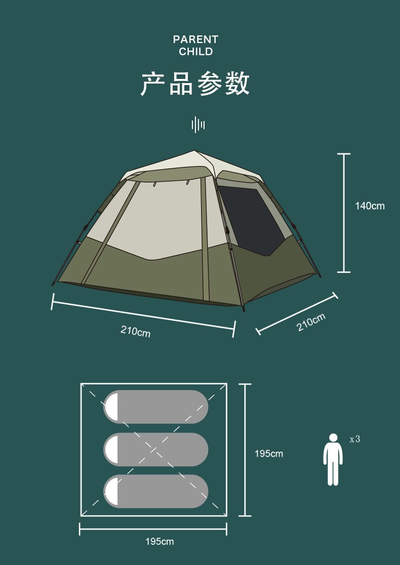 Cheap Goat Tents Explorers Summer 5 8 People Outdoor Family Travel Friends Party Camping Picnic Barbecue Fishing Full Automatic Storm Proof Tent   
